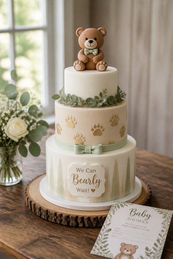 bear themed pastel cake decor