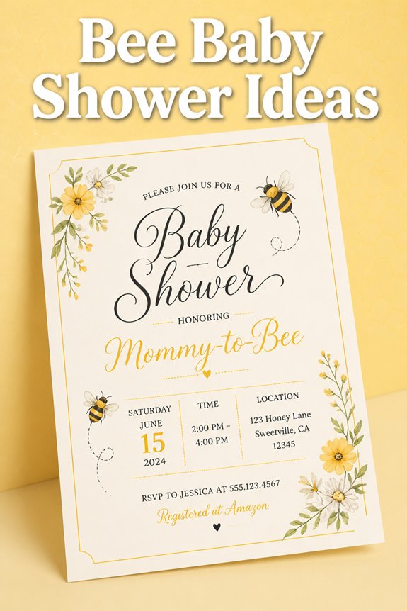 bee themed baby shower details