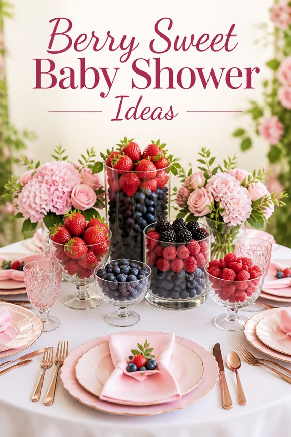 berry themed baby shower decor