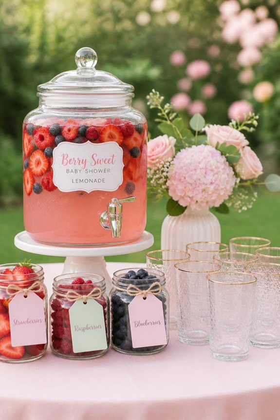 berry themed drink station ideas
