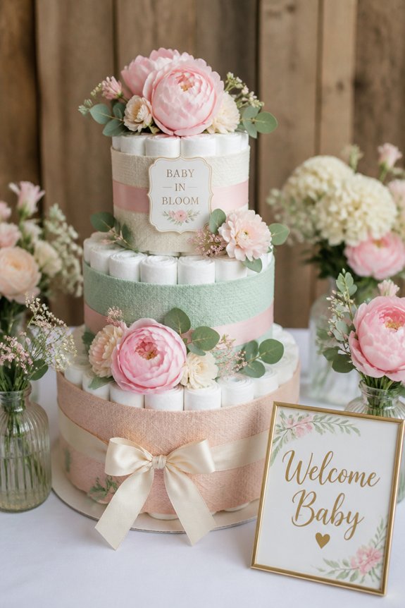 blooming baby shower decor