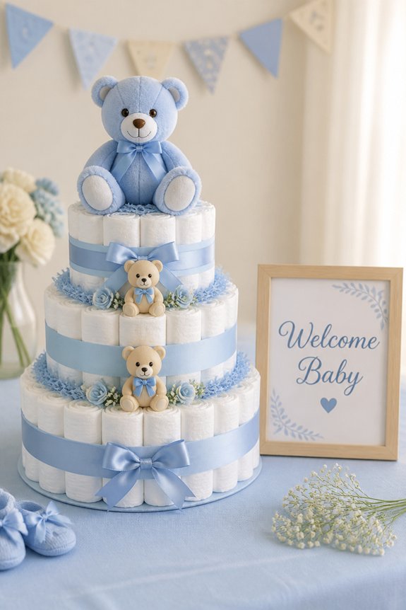 blue teddy bear baby shower