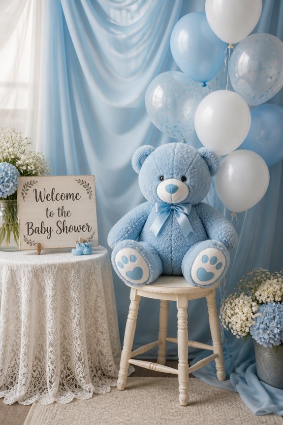 blue teddy bear photo props