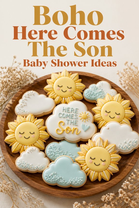 boho baby shower cookies