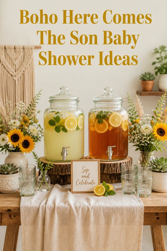 boho baby shower drinks