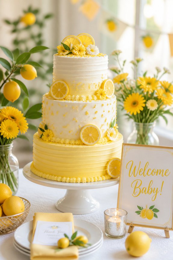 bright fresh lemon themed cake