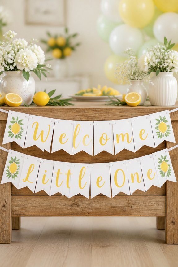 bright lemon baby shower banner