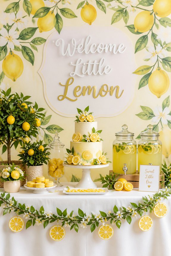 bright lemon themed table decor