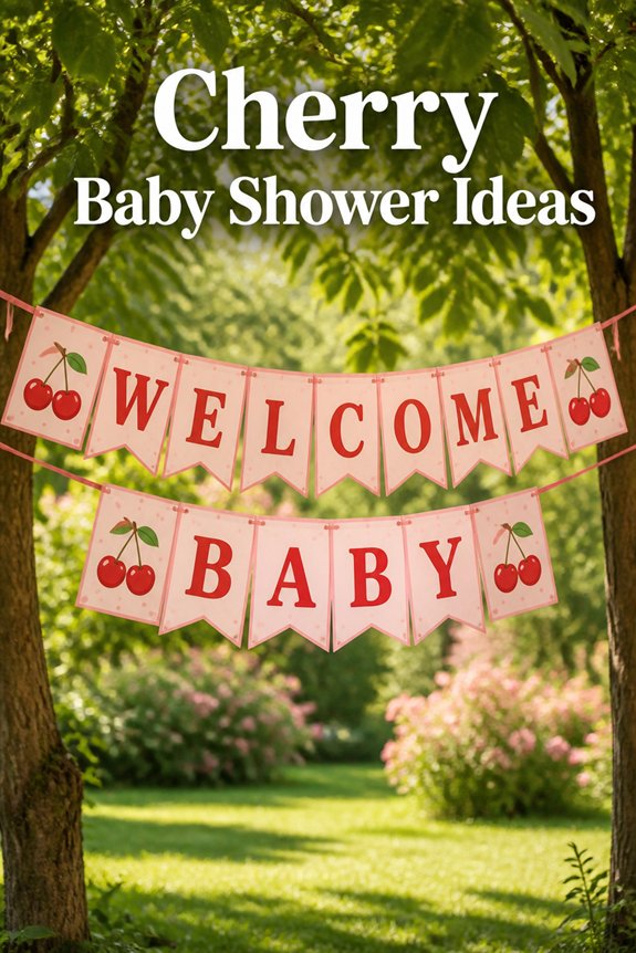 cherry themed colorful playful banner