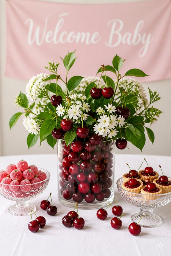 cherry themed elegant table setting