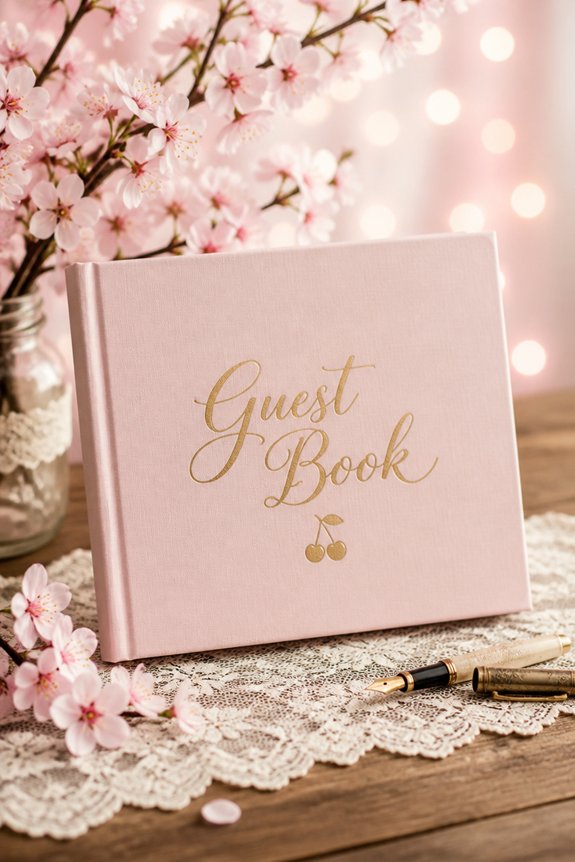 cherry themed guest message keepsake