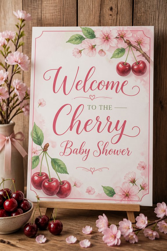 cherry themed welcoming decoration