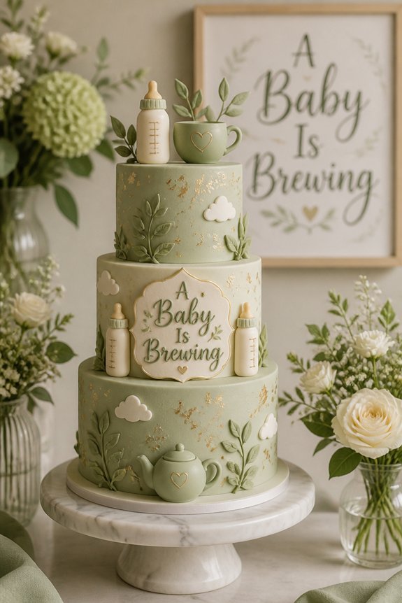coffee themed baby shower cake