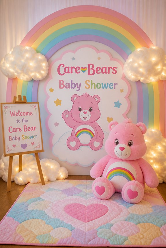 colorful care bear photo corner