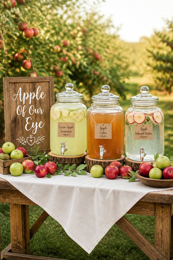 colorful festive drink station