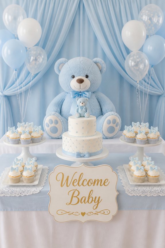 cozy blue teddy decor