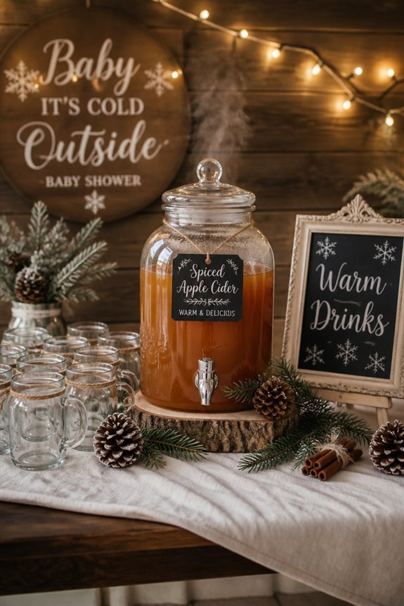 cozy winter drink station
