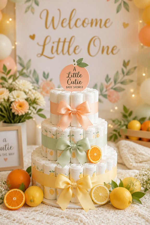 decorative baby diaper centerpiece