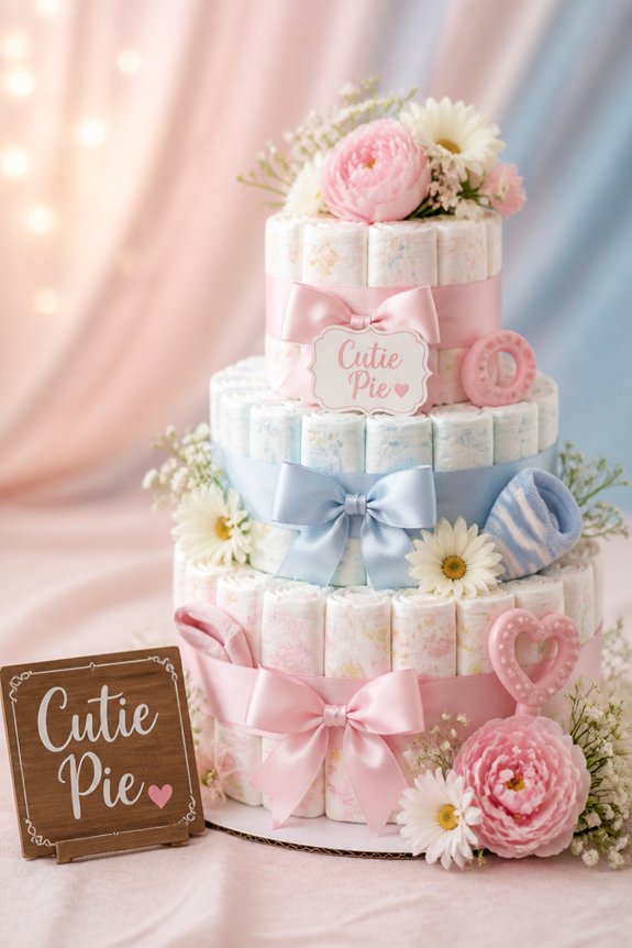 decorative themed diaper centerpiece