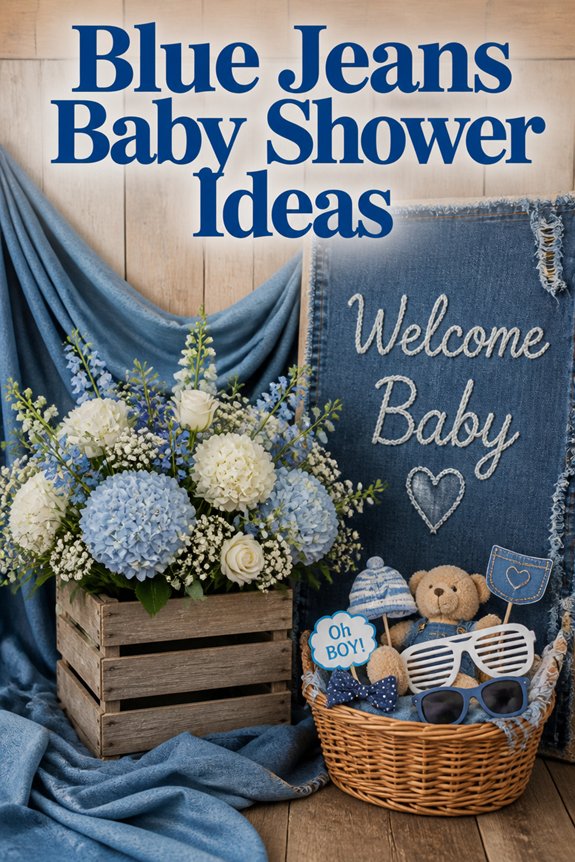 denim themed celebration photo setup