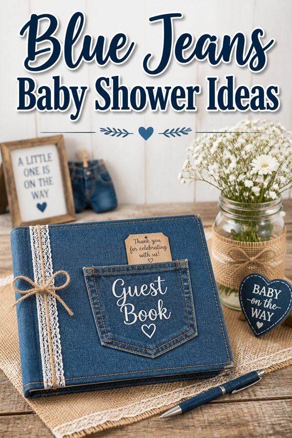 denim themed guest book fun