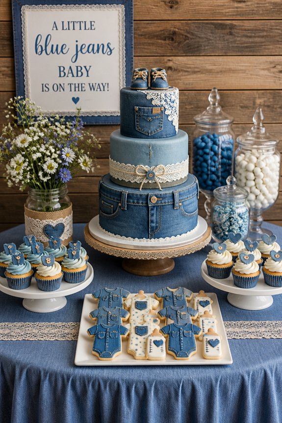 denim themed sweet celebration