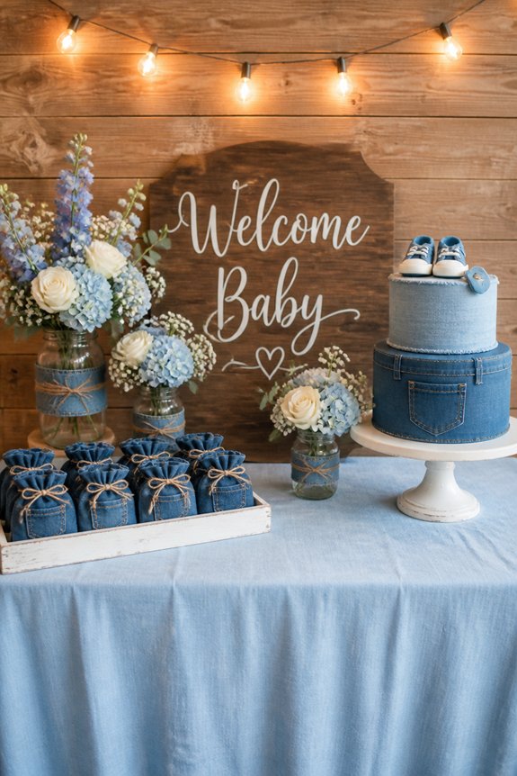 denim themed table decor ideas