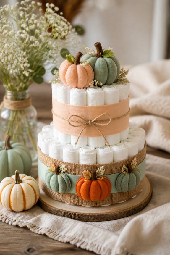 fall themed diaper cake idea