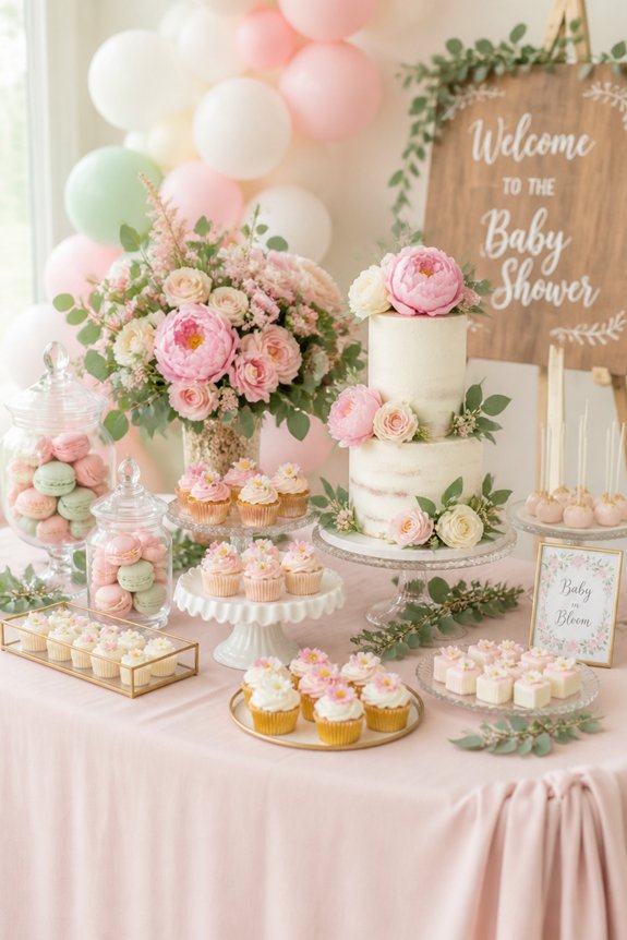 floral garden themed sweet treats