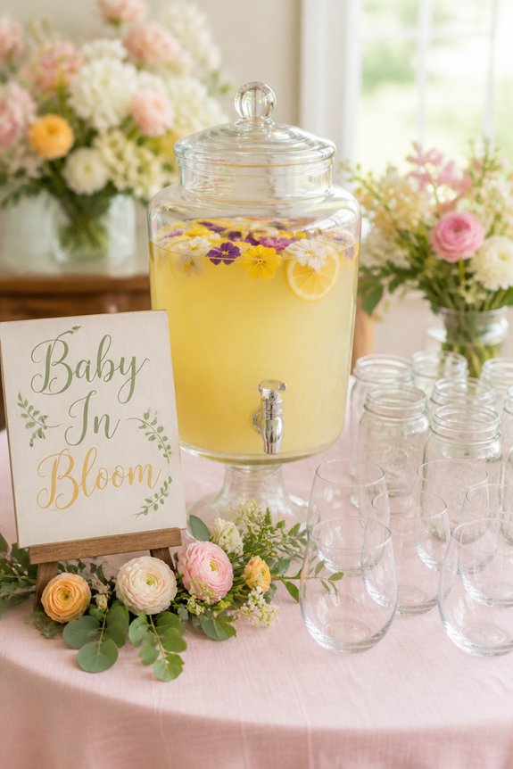floral pastel refreshing beverages