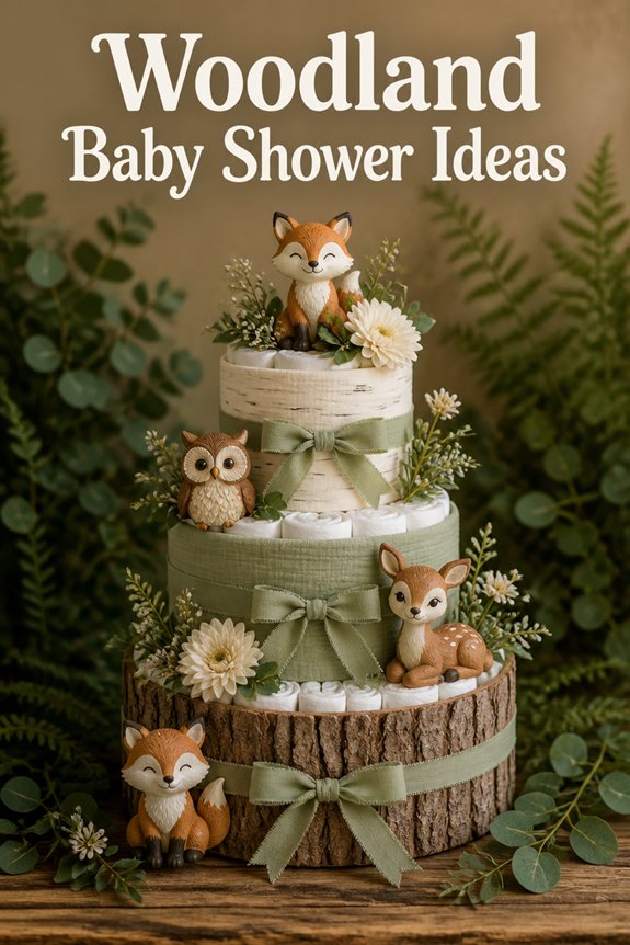 forest themed diaper cake decoration