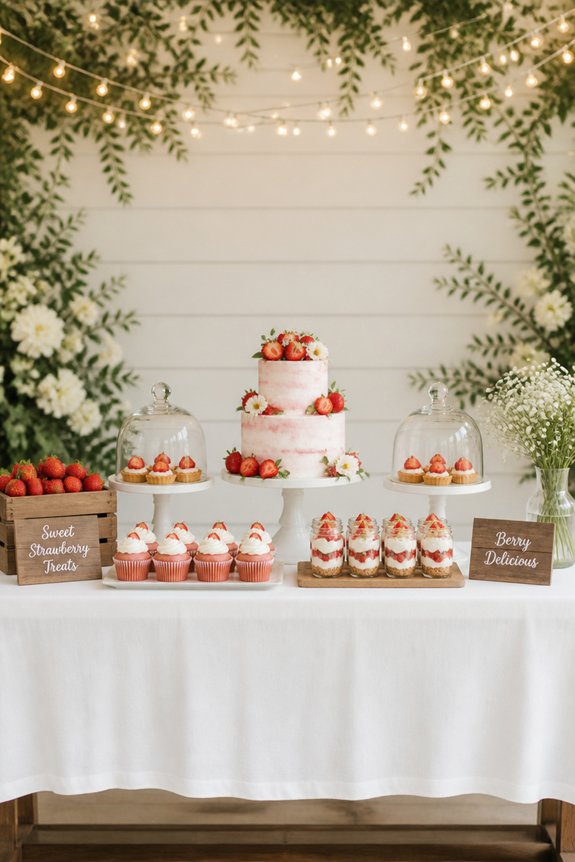 fresh pink strawberry treats