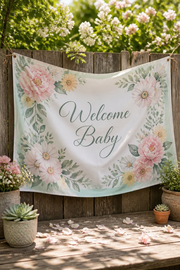 garden baby shower banner