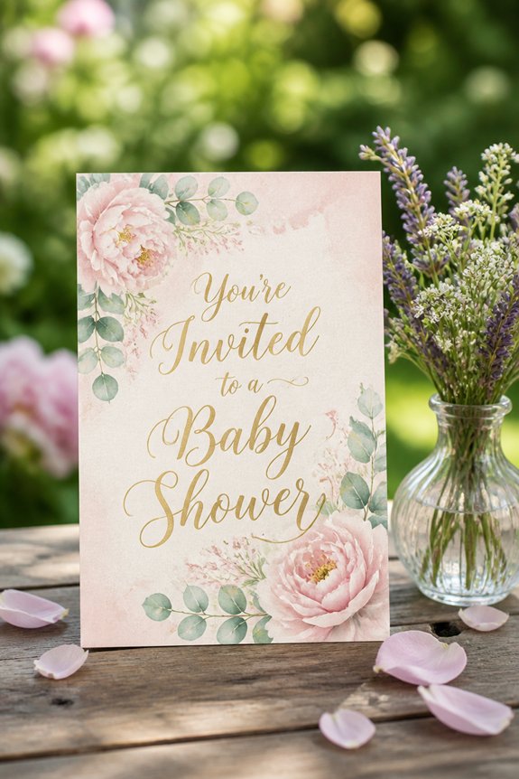 garden themed welcoming invitation