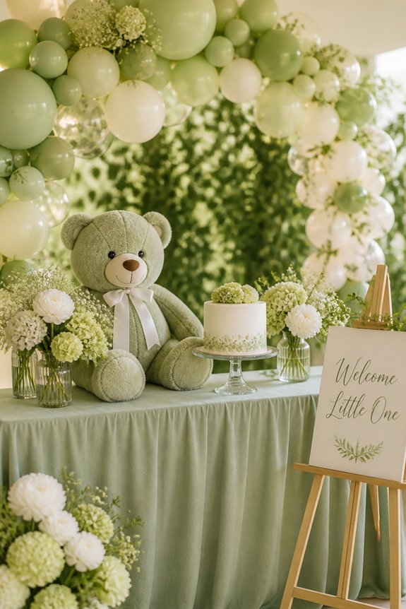 green plush bear decorations
