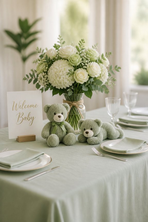 green plush bears natural accents