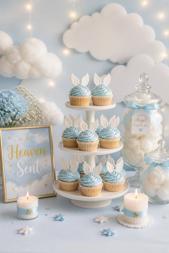 heavenly blue angel cupcakes