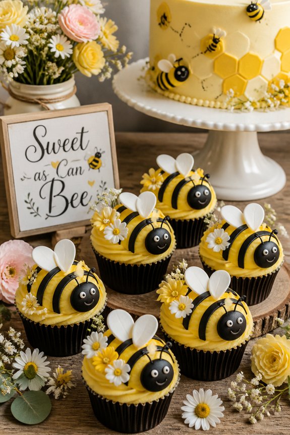 honey themed adorable cupcake decorations