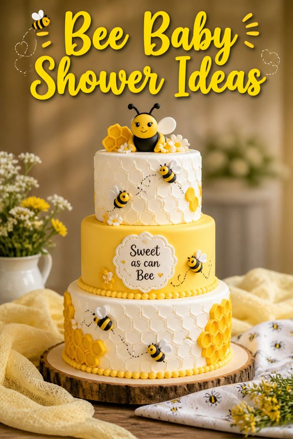 honey themed playful cake decor