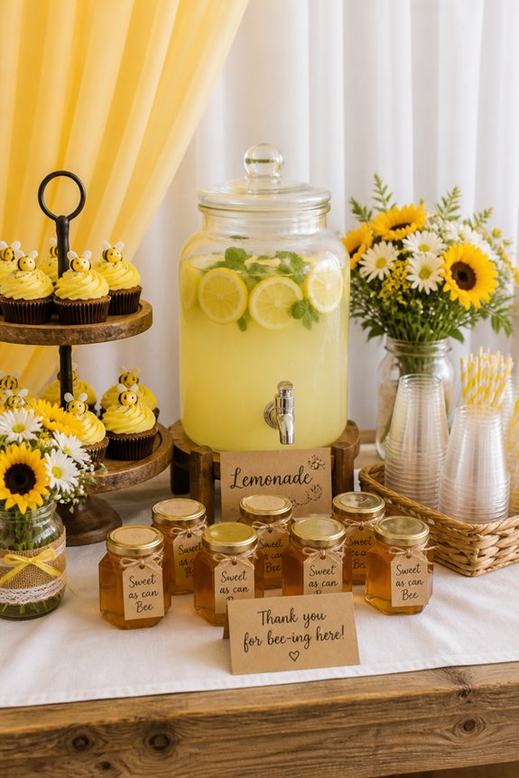 honey themed refreshing beverage station