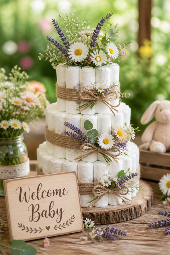 local farm inspired diaper centerpiece