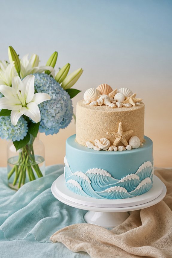ocean themed baby shower cake
