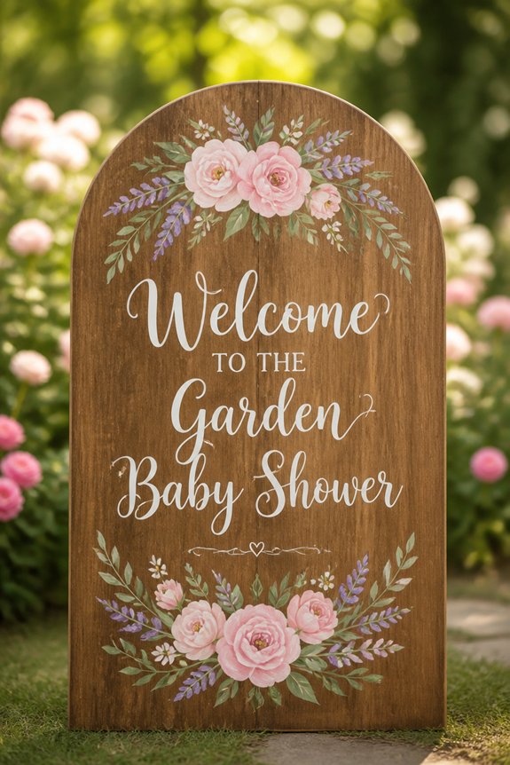 outdoor garden themed welcome signs