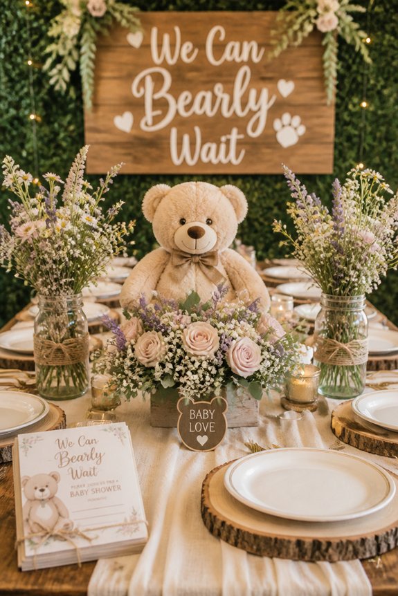 pastel animal themed table decorations