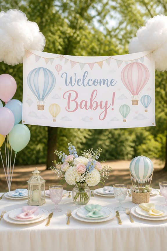 pastel balloon baby shower