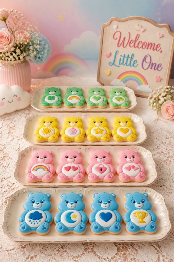 pastel bear shaped cookies