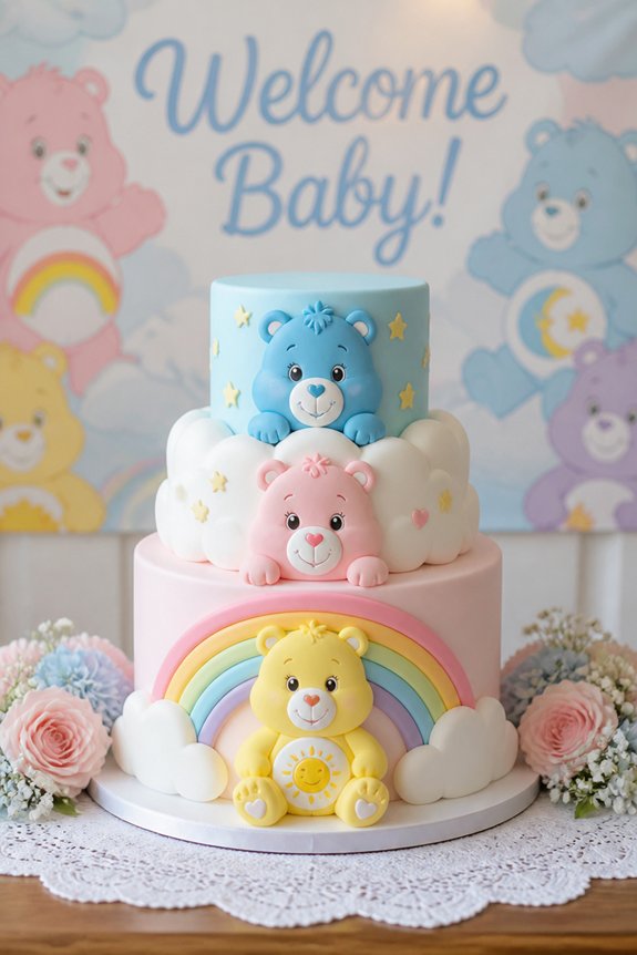 pastel care bear cake