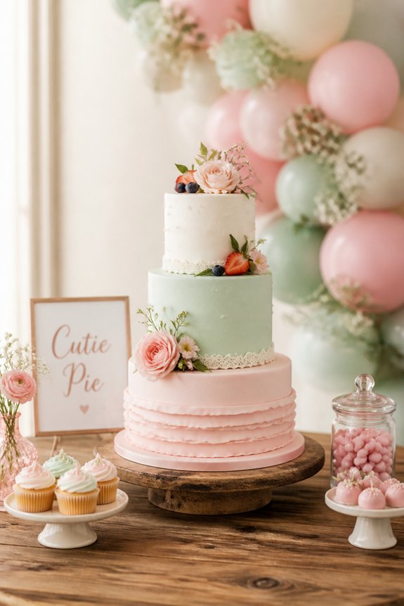 pastel decorated baby shower cake