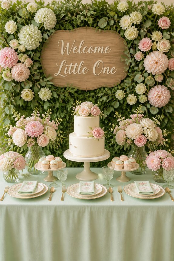 pastel floral table decor