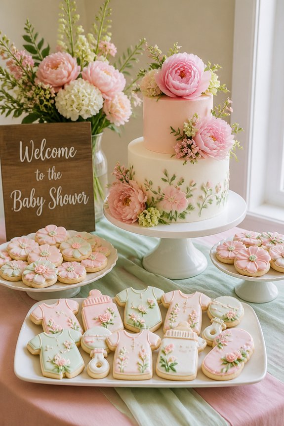 pastel flower cookie decorations